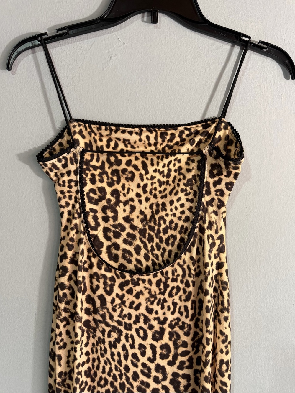 Leopard Print Spaghetti Strap Cami Top - Beige